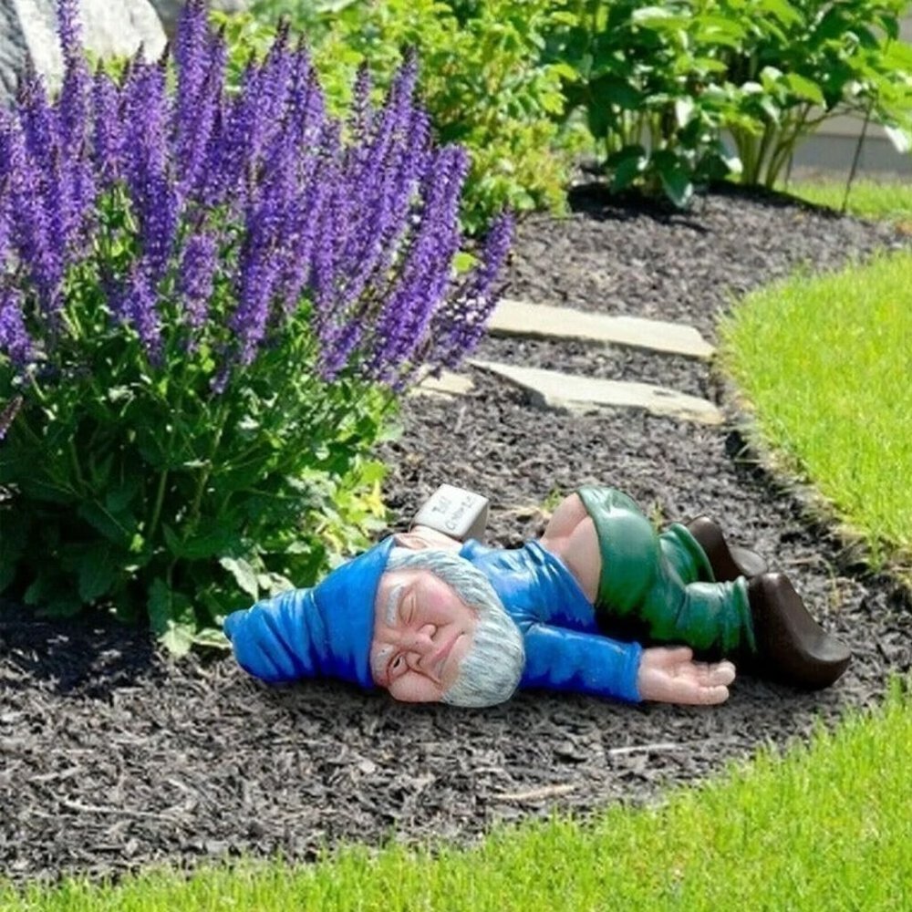 1x Drunk Dwarf Garden Gnome Decoration Drunken Ornament Decor Yard Patio Lawn US